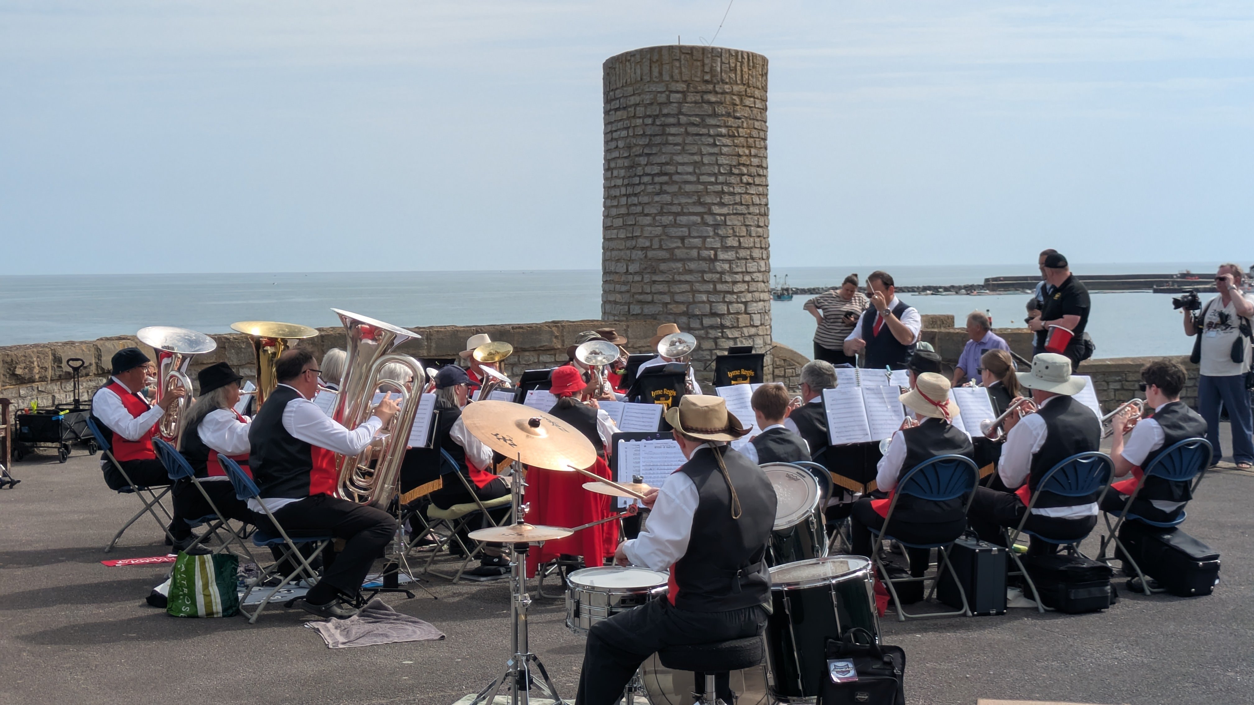 The town band playing during the festival