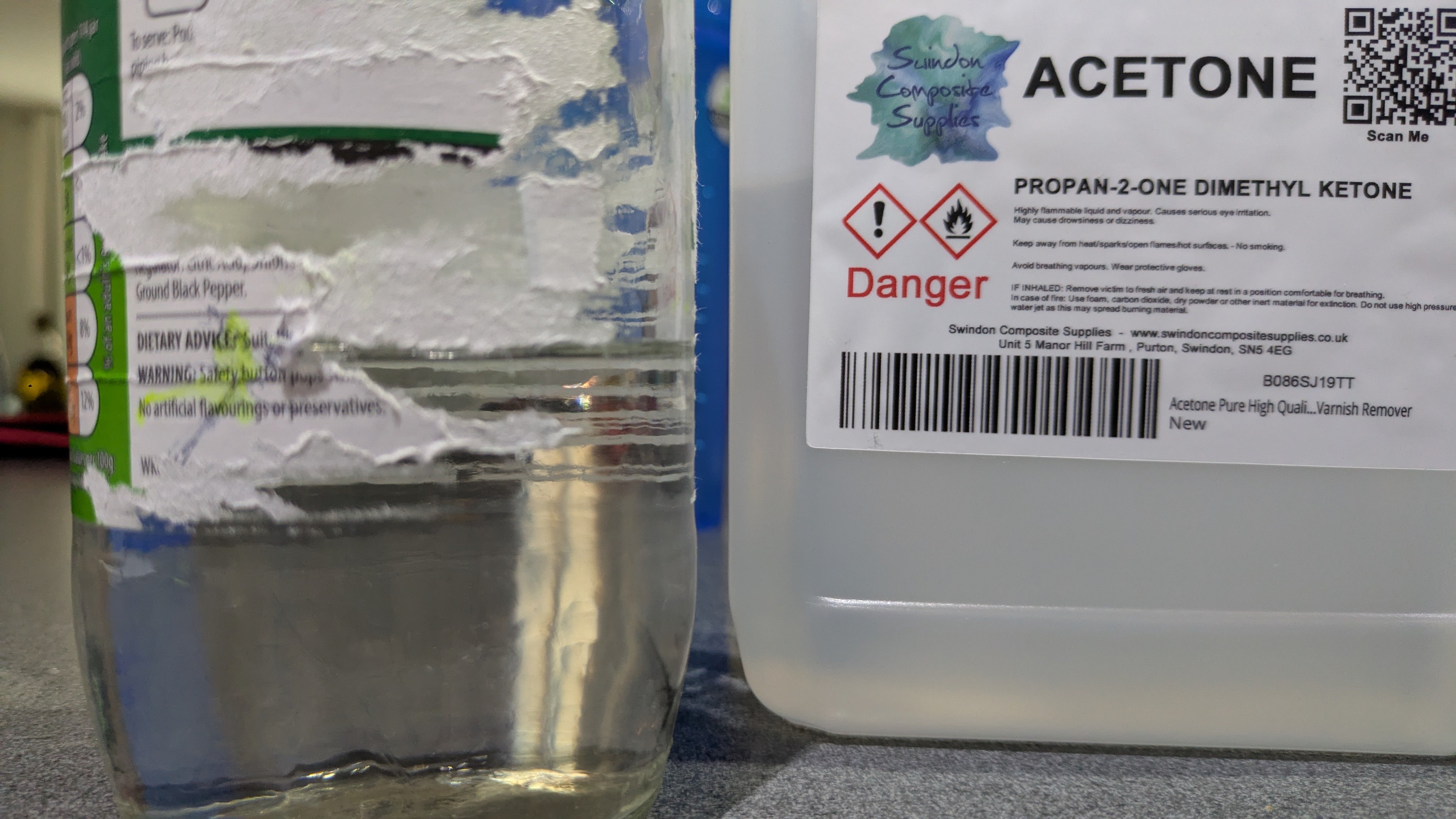 Acetone level in the jar